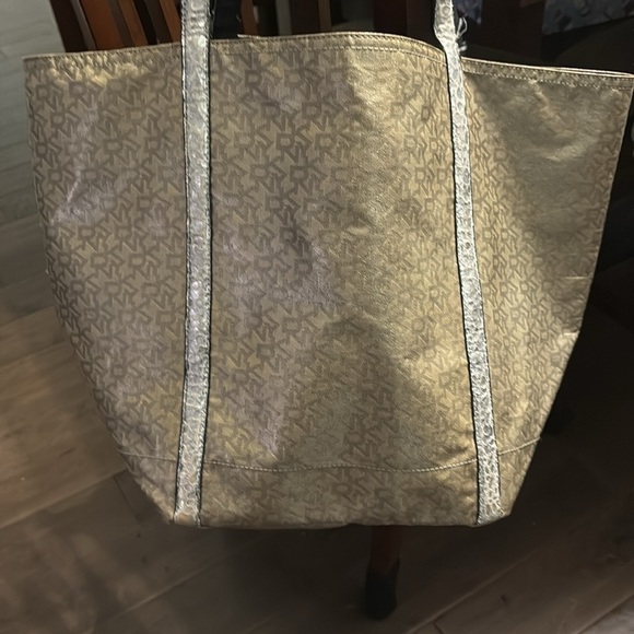 Dkny silver and brown/gold large tote bag/ handbag - Picture 4 of 9